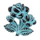Turquoise Rose With Branch Distressed Iron Dresser Knob